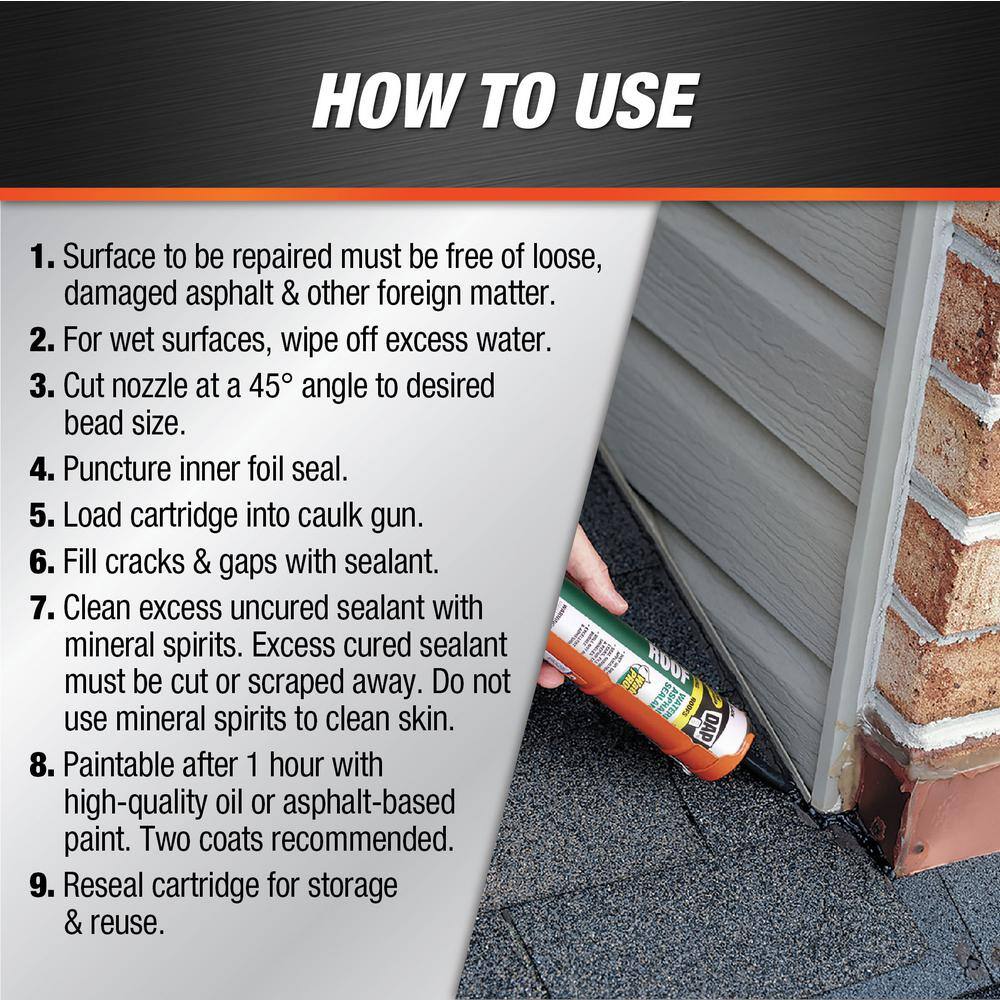 DAP 10.1 oz. Black Waterproof Roof Sealant (12-Pack)
