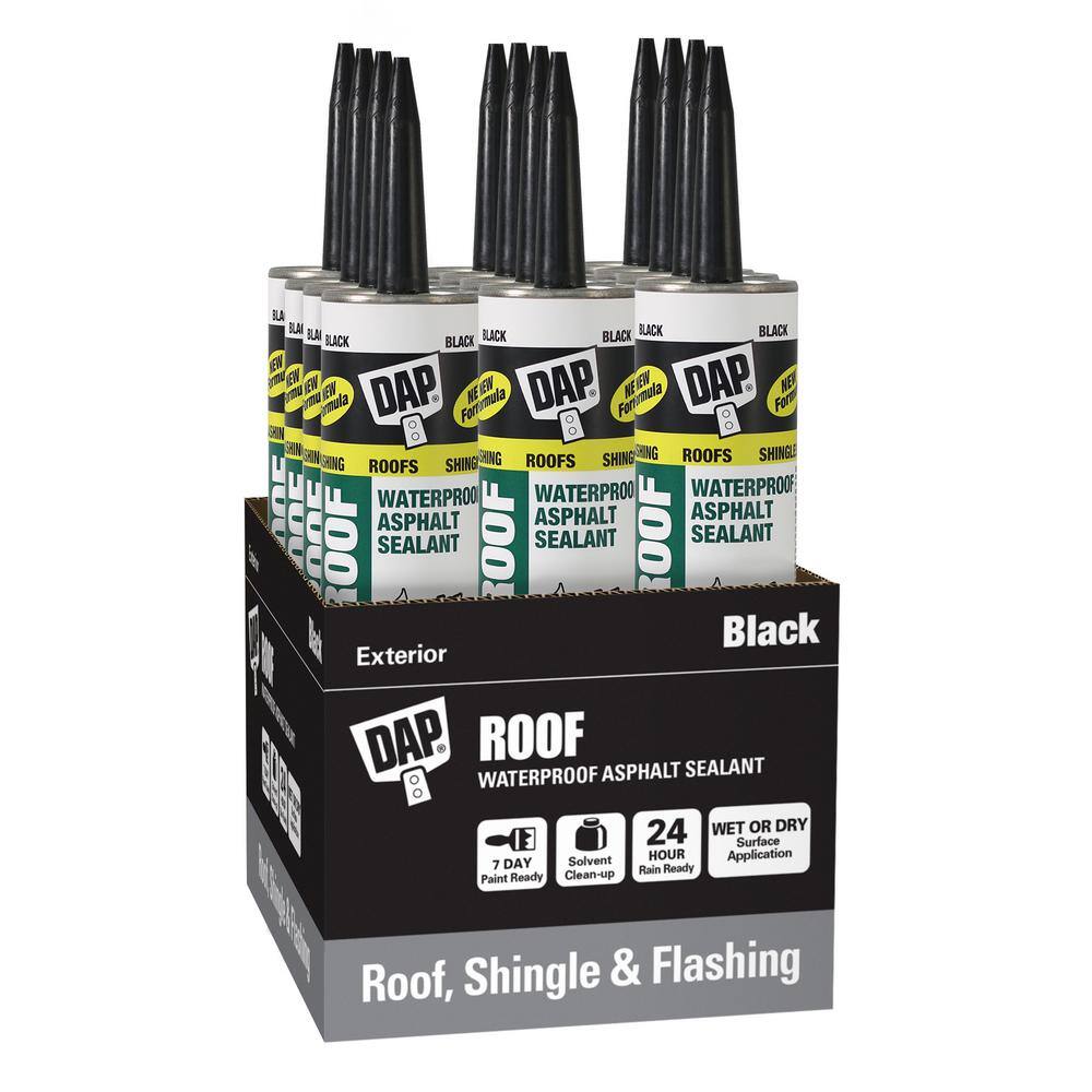 DAP 10.1 oz. Black Waterproof Roof Sealant (12-Pack)