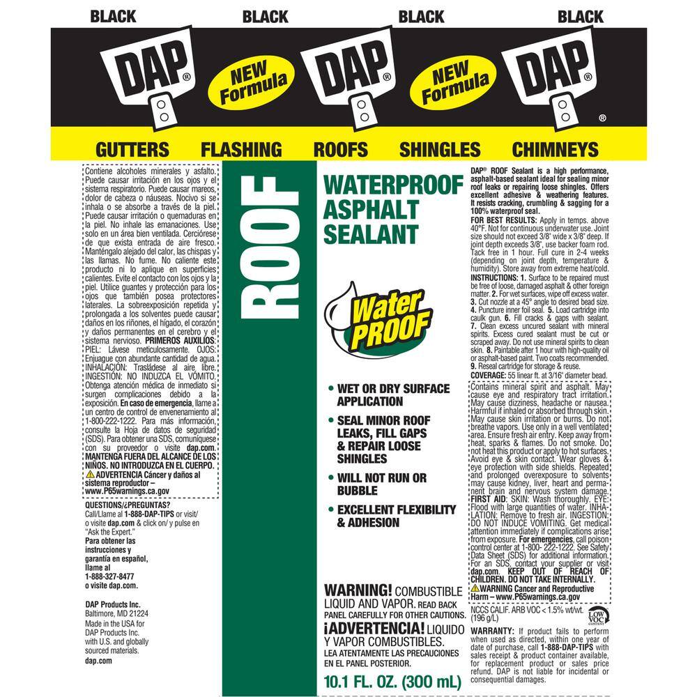 DAP 10.1 oz. Black Waterproof Roof Sealant (12-Pack)