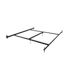 Hollywood Bed Frame Black Adjustable Bedframe Headboard Footboard Hook on Bed Rails