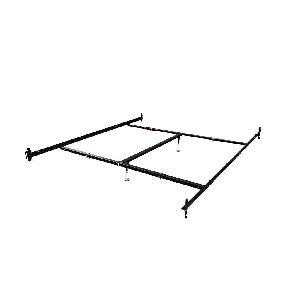 Hollywood Bed Frame Black Adjustable Bedframe Headboard Footboard Hook on Bed Rails