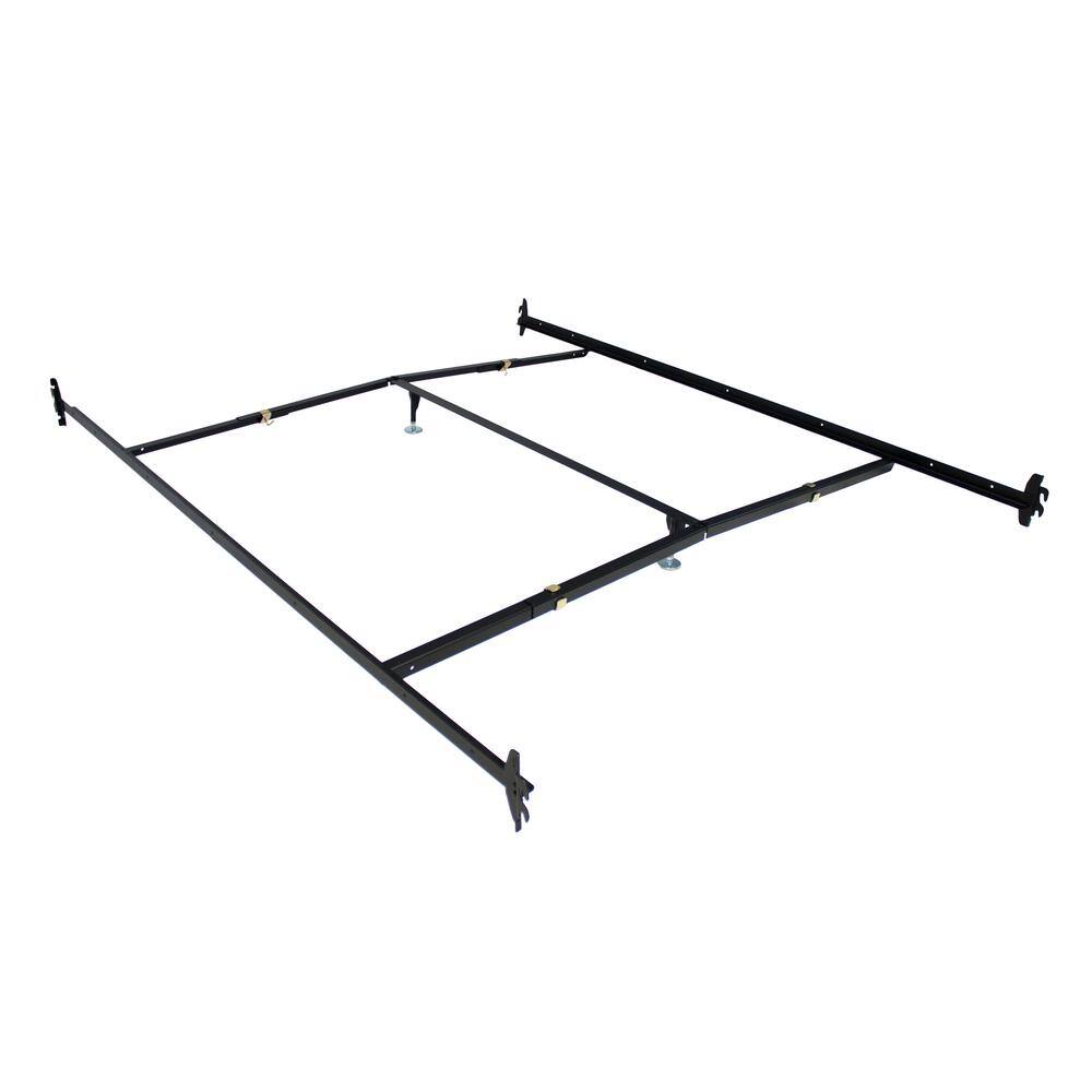 Hollywood Bed Frame Black Adjustable Bedframe Headboard Footboard Hook on Bed Rails