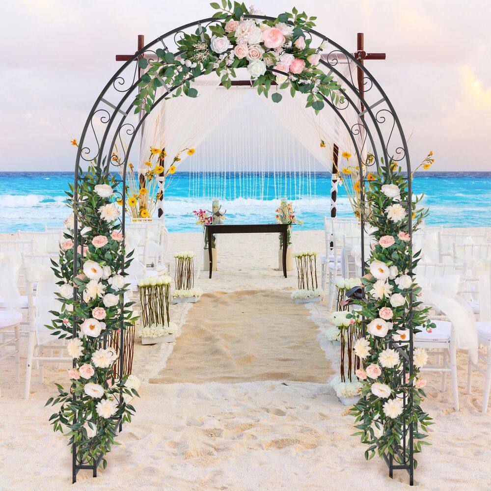 Karl home 84 in. x 59 in. Iron Garden Arbor