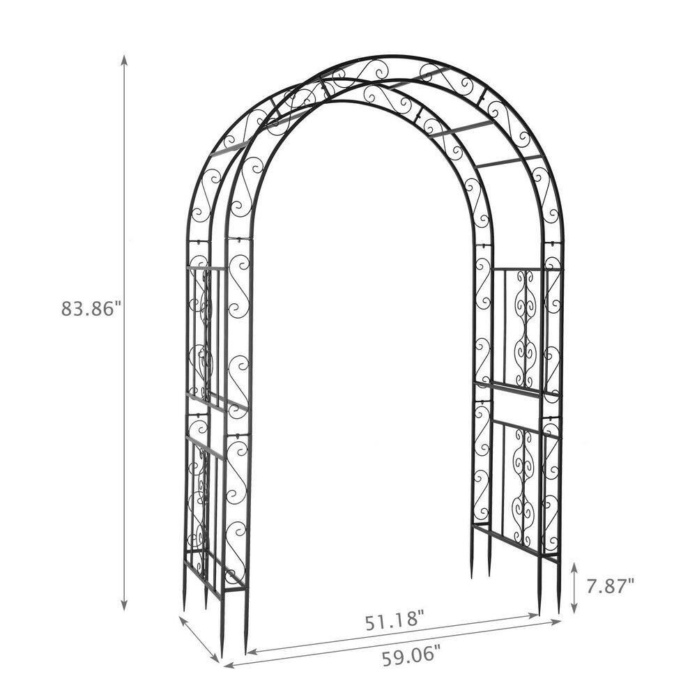 Karl home 84 in. x 59 in. Iron Garden Arbor