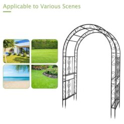 Karl home 84 in. x 59 in. Iron Garden Arbor
