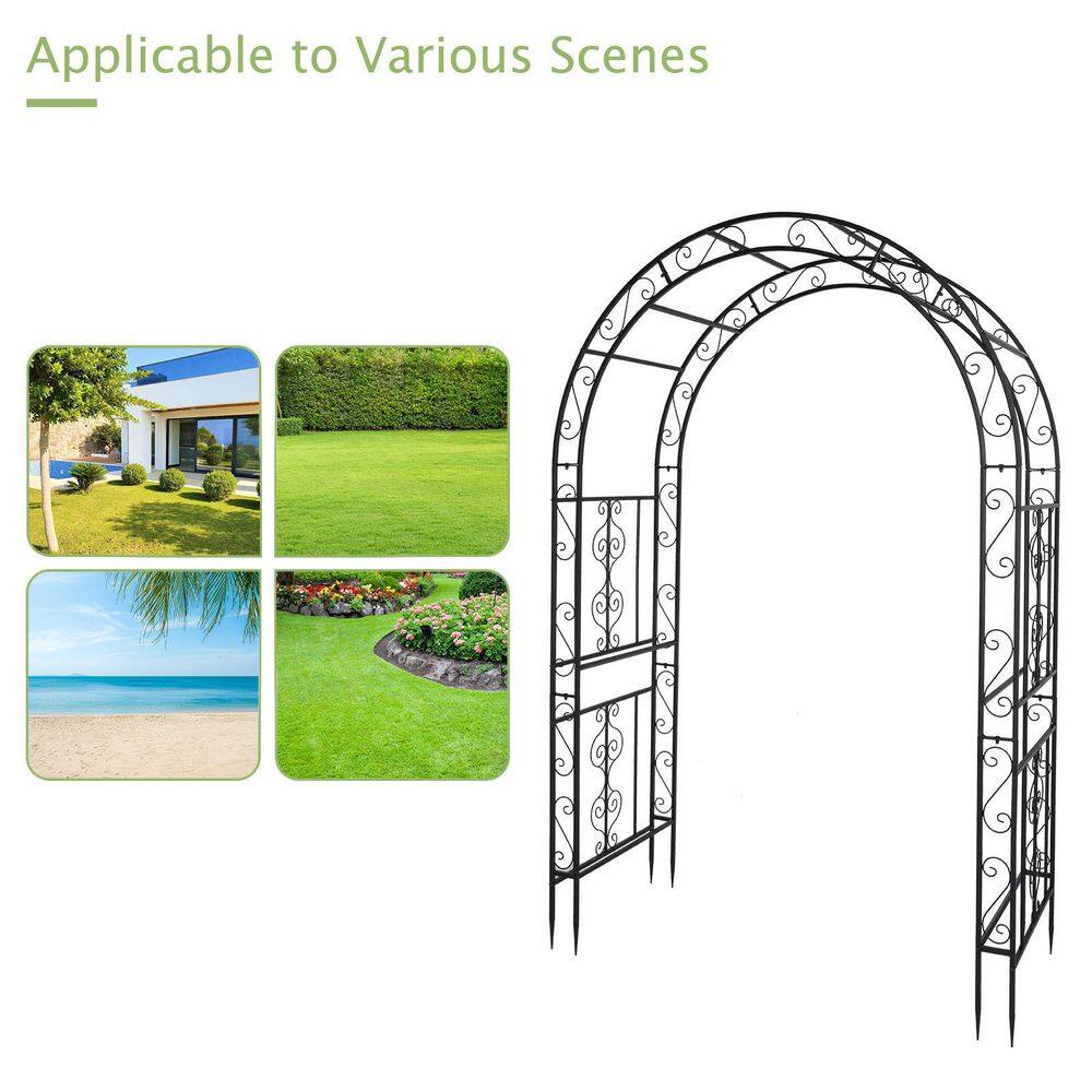 Karl home 84 in. x 59 in. Iron Garden Arbor