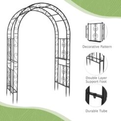 Karl home 84 in. x 59 in. Iron Garden Arbor
