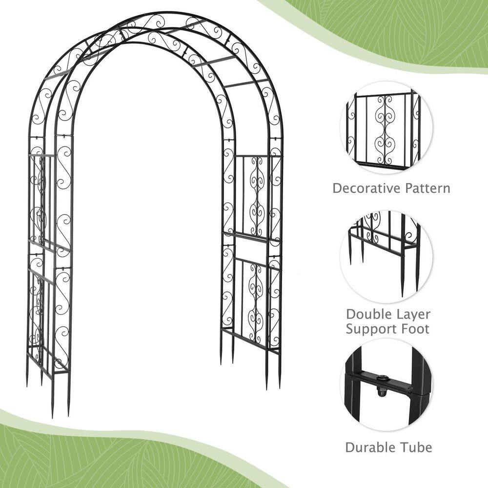 Karl home 84 in. x 59 in. Iron Garden Arbor