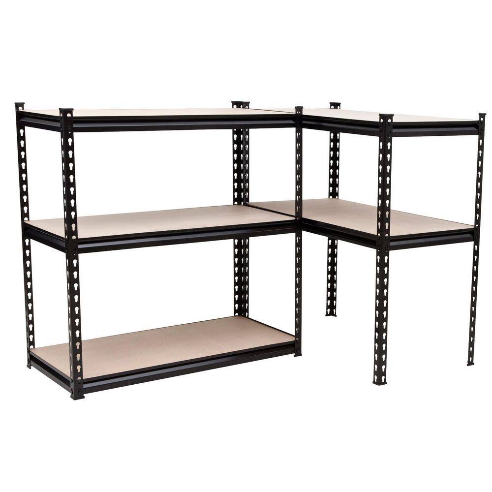 KING'S RACK Black 5-Tier Boltless Tier Height Adjustable Steel Garage Storage Rack Shelving Units (36" W x 18" D x 72" H)