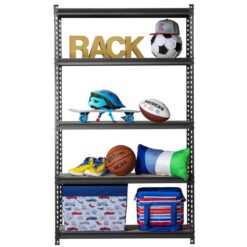 KING'S RACK Black 5-Tier Boltless Tier Height Adjustable Steel Garage Storage Rack Shelving Units (36" W x 18" D x 72" H)