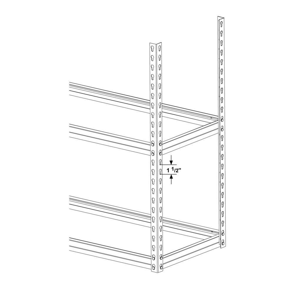 KING'S RACK Black 5-Tier Boltless Tier Height Adjustable Steel Garage Storage Rack Shelving Units (36" W x 18" D x 72" H)