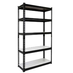 KING'S RACK Black 5-Tier Boltless Tier Height Adjustable Steel Garage Storage Rack Shelving Units (36