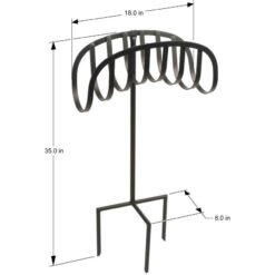 LIBERTY GARDEN 125 ft. Black Steel Decorative Hose Stand Garden Hose Reel