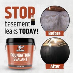 Liquid Rubber Concrete Foundation and Basement Sealant, 5 Gal. Black