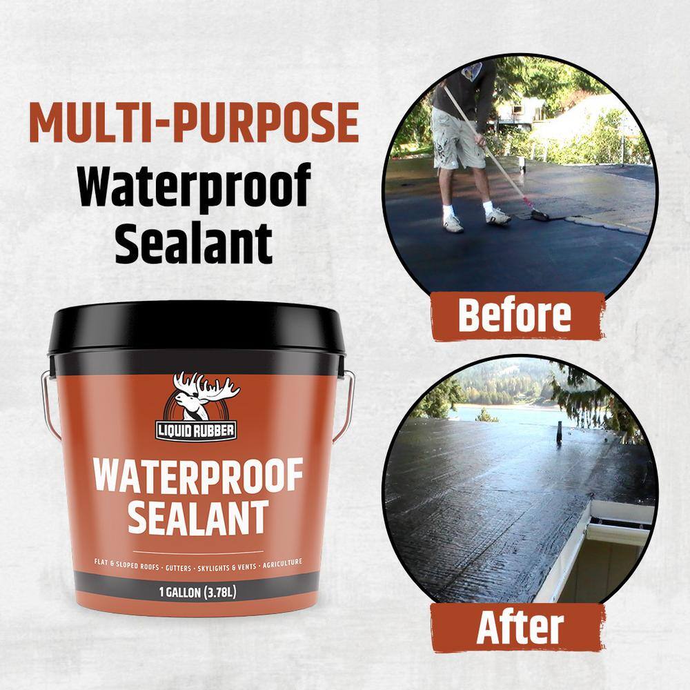 Liquid Rubber Waterproof Sealant, 5 Gal. Black