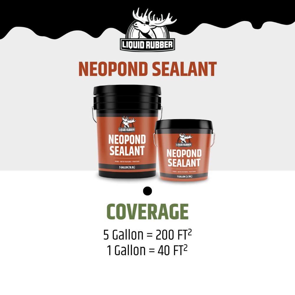 Liquid Rubber NeoPond Waterproof Pond Sealant, Black, 5 Gal.
