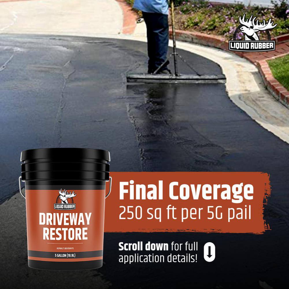 LIQUID RUBBER Driveway Restore 5 Gal. Black Asphalt Sealer