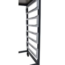 Luxor 17 in. x 20 in. Mobile Bin Storage Cart Single Row and Double Bin in Black Frame