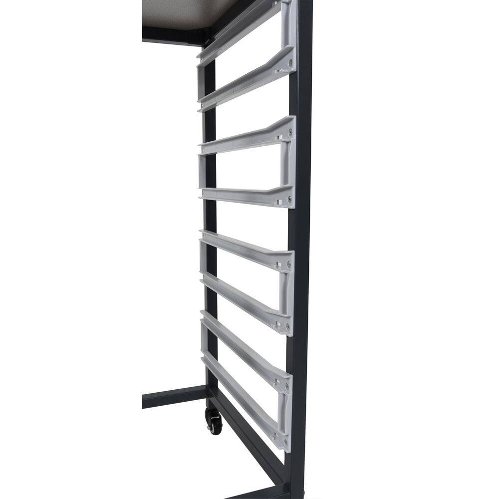 Luxor 17 in. x 20 in. Mobile Bin Storage Cart Single Row and Double Bin in Black Frame