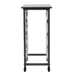 Luxor 17 in. x 20 in. Mobile Bin Storage Cart Single Row and Double Bin in Black Frame