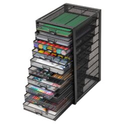 Mind Reader 14 in. W x 21.25 in. H x 10.75 in. D Black Metal 10 Multi-Purpose File Drawer Storage