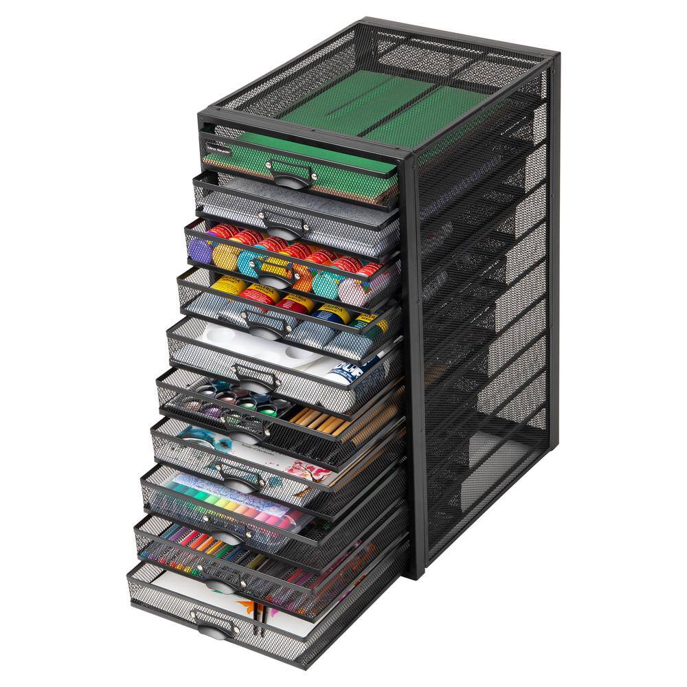Mind Reader 14 in. W x 21.25 in. H x 10.75 in. D Black Metal 10 Multi-Purpose File Drawer Storage