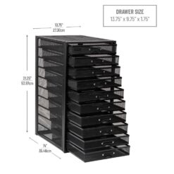 Mind Reader 14 in. W x 21.25 in. H x 10.75 in. D Black Metal 10 Multi-Purpose File Drawer Storage