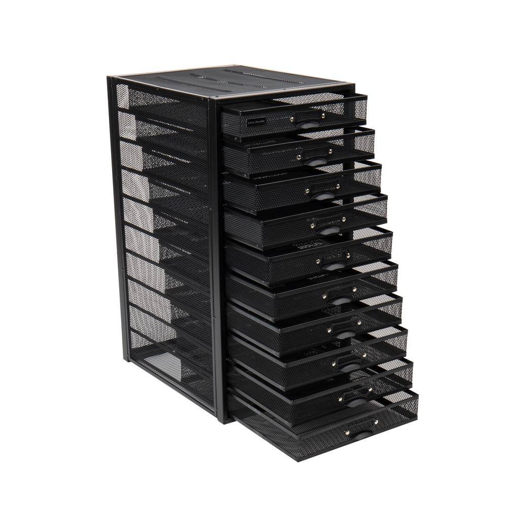Mind Reader 14 in. W x 21.25 in. H x 10.75 in. D Black Metal 10 Multi-Purpose File Drawer Storage