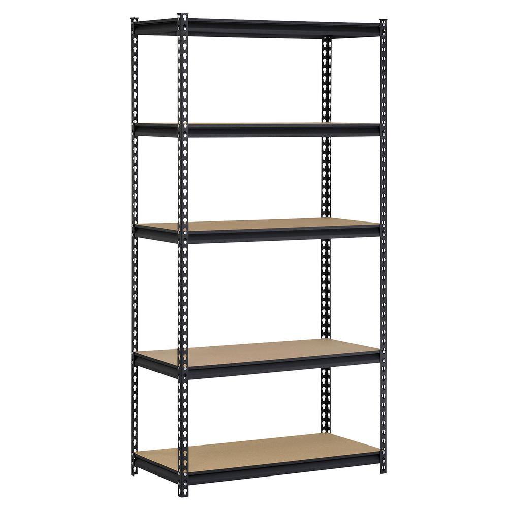 Edsal 5-Tier Steel Garage Storage Shelving Unit in Black Powder Coat (72 in. H x 36 in. W x 18 in. D)