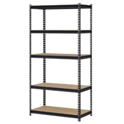 Edsal 5-Tier Steel Garage Storage Shelving Unit in Black Powder Coat (72 in. H x 36 in. W x 18 in. D)