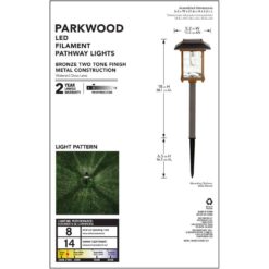 Hampton Bay Parkwood 14 Lumen Bronze 2-Tone Finish LED Weather Resistant Outdoor Solar Path Light with Glass Lens (12-Pack)