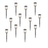 Hampton Bay Parkwood 14 Lumen Bronze 2-Tone Finish LED Weather Resistant Outdoor Solar Path Light with Glass Lens (12-Pack)