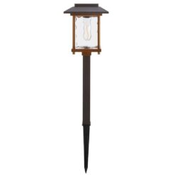 Hampton Bay Parkwood 14 Lumen Bronze 2-Tone Finish LED Weather Resistant Outdoor Solar Path Light with Glass Lens (12-Pack)