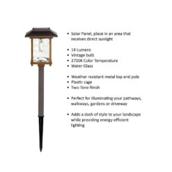 Hampton Bay Parkwood 14 Lumen Bronze 2-Tone Finish LED Weather Resistant Outdoor Solar Path Light with Glass Lens (12-Pack)