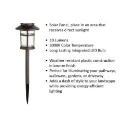 Hampton Bay Duncan 10 Lumen Bronze LED Weather Resistant Outdoor Solar Path Light with Plastic Lens (12-Pack)