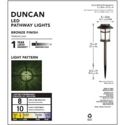 Hampton Bay Duncan 10 Lumen Bronze LED Weather Resistant Outdoor Solar Path Light with Plastic Lens (12-Pack)
