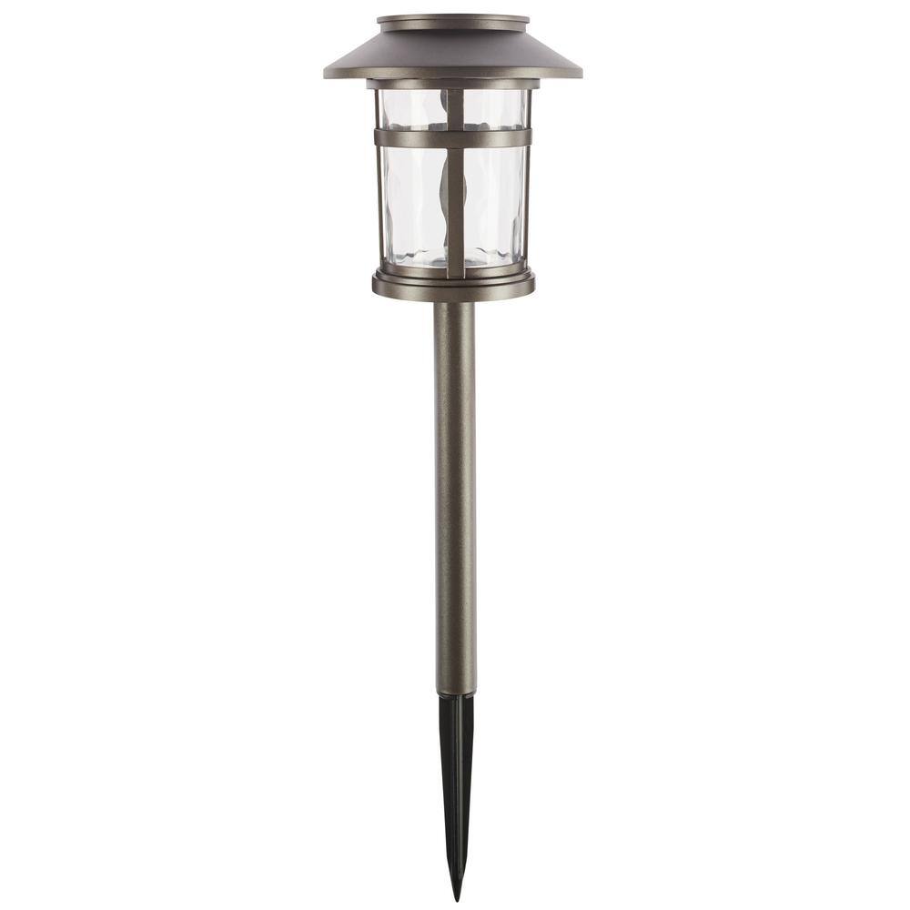 Hampton Bay Duncan 10 Lumen Bronze LED Weather Resistant Outdoor Solar Path Light with Plastic Lens (12-Pack)
