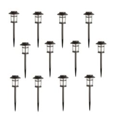 Hampton Bay Duncan 10 Lumen Bronze LED Weather Resistant Outdoor Solar Path Light with Plastic Lens (12-Pack)