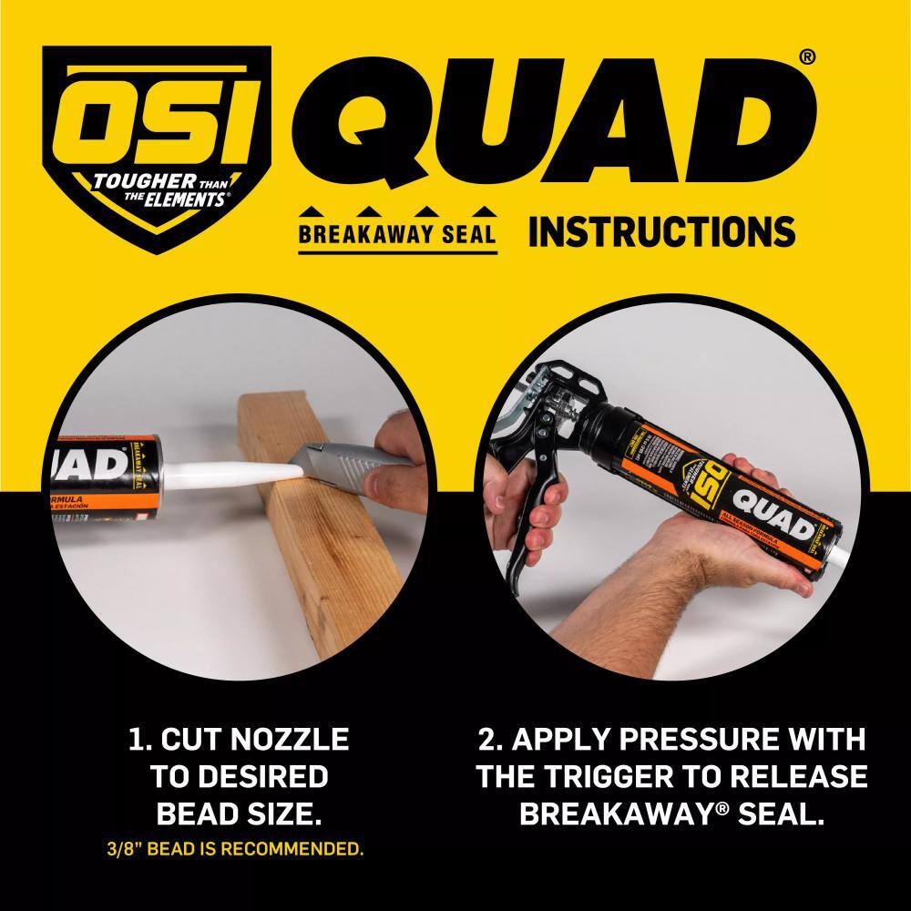 OSI QUAD Advanced 10 oz. Brown #253 Exterior, Window, Door, and Siding Caulk Sealant (12-pack)