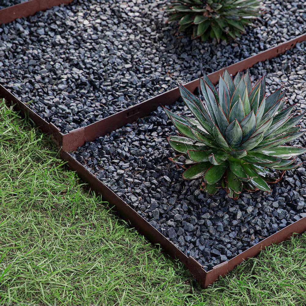 Colmet 8 ft. x 4 in. 14-Gauge Brown Steel Landscape Edging (5-Pack)