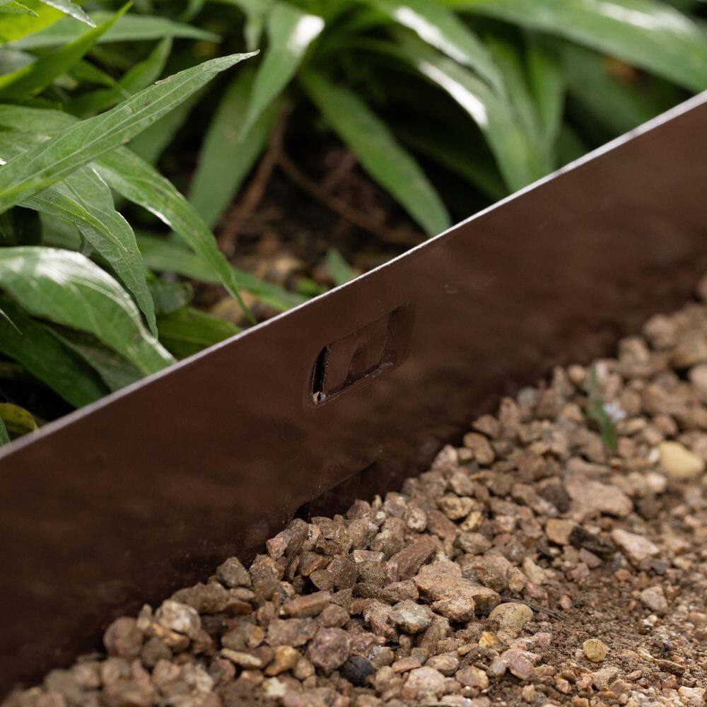 Colmet 8 ft. x 4 in. 14-Gauge Brown Steel Landscape Edging (5-Pack)