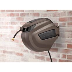 LIBERTY GARDEN 100 ft. Bronze Resin Retractable Wall Mounted Garden Hose Reel