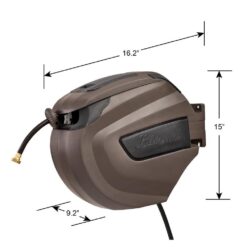 LIBERTY GARDEN 100 ft. Bronze Resin Retractable Wall Mounted Garden Hose Reel