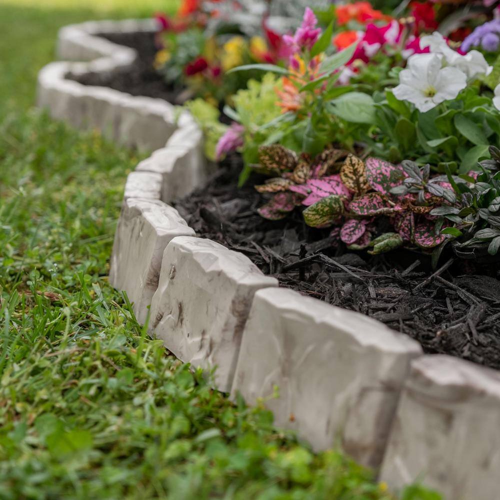 Vigoro Decorative Faux Stone 90 ft. x 2.7 in. Brown Plastic No-Dig Landscape Edging Kit