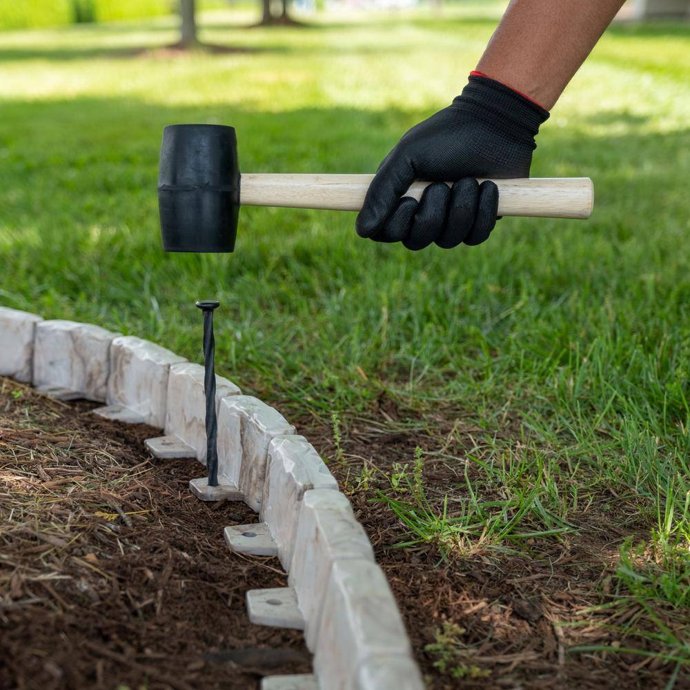 Vigoro Decorative Faux Stone 90 ft. x 2.7 in. Brown Plastic No-Dig Landscape Edging Kit
