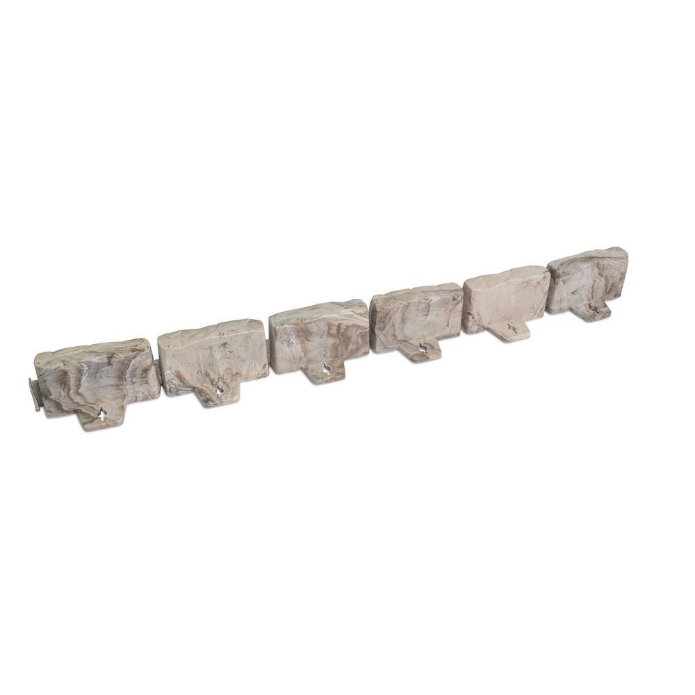 Vigoro Decorative Faux Stone 90 ft. x 2.7 in. Brown Plastic No-Dig Landscape Edging Kit