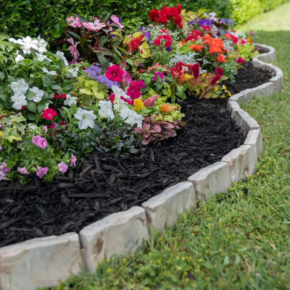 Vigoro Decorative Faux Stone 90 ft. x 2.7 in. Brown Plastic No-Dig Landscape Edging Kit