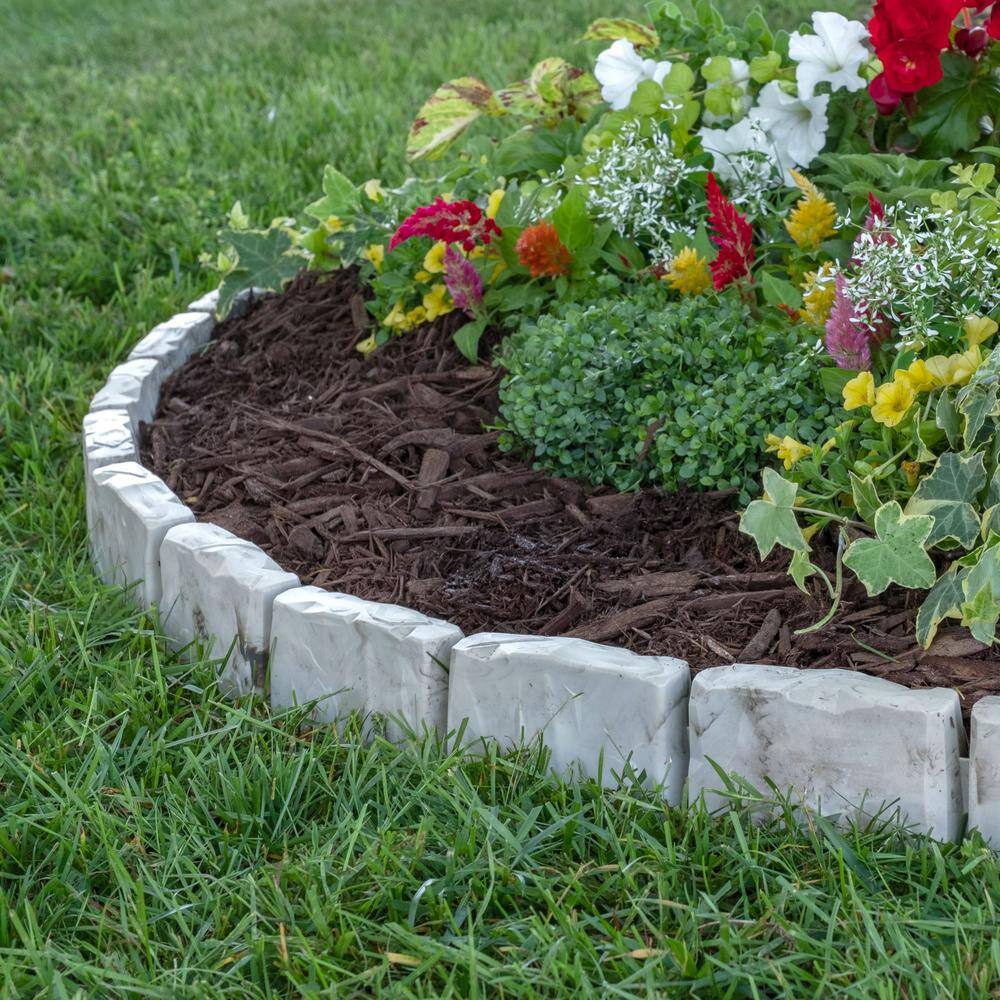 Vigoro Decorative Faux Stone 90 ft. x 2.7 in. Brown Plastic No-Dig Landscape Edging Kit