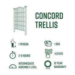 VITA 54"L x 96"H Concord Embossed Vinyl Trellis, Brown, VA84090