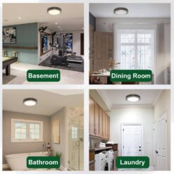 Akicon Bathroom Exhaust Fan Light, 80 CFM 2-Sones, 15-Watt Dimmable 3000K/4000K/5500K 3CCT LED Light (Brushed Nickel)